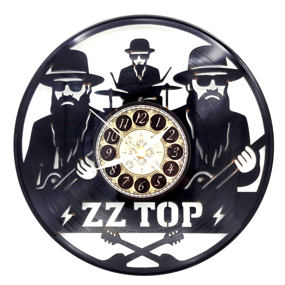 ZZ TOP vinyl record clock